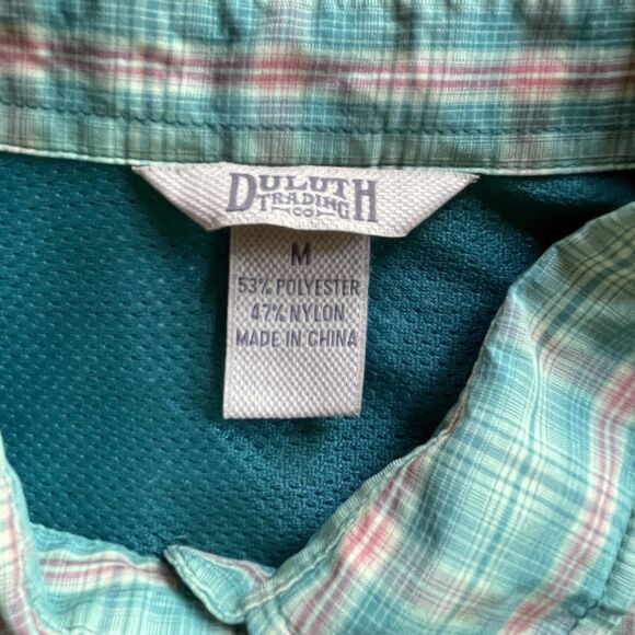 Duluth Trading Company Top Plaid Vented Roll Tab Fishing Outdoors Shirt Medium - Picture 3 of 6